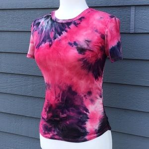 Tie Dye Tee Ruched Sides